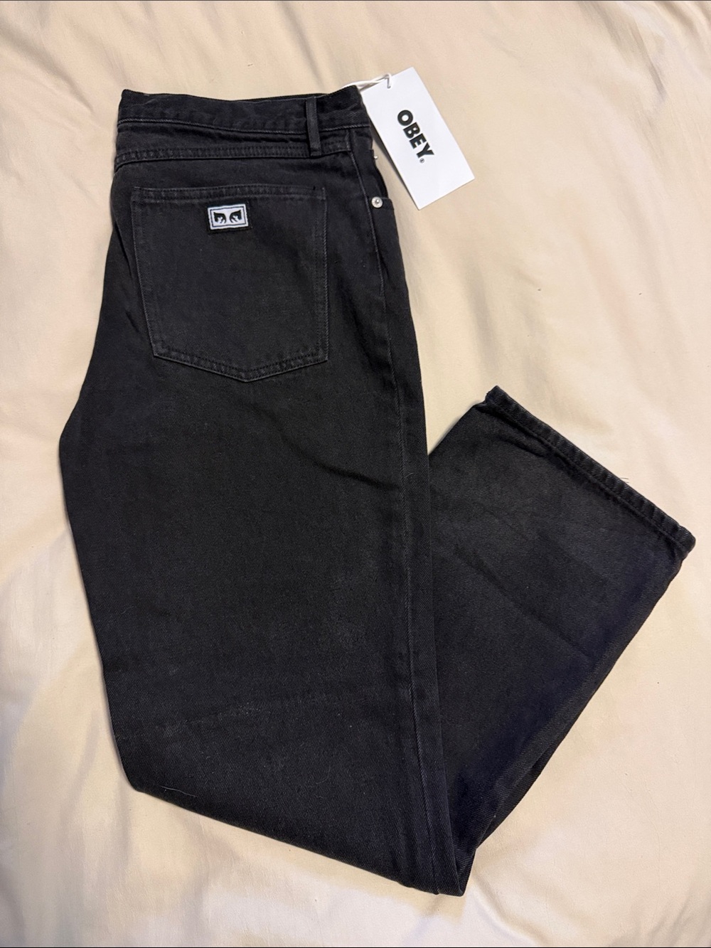 Obey Black Slim Straight Jeans